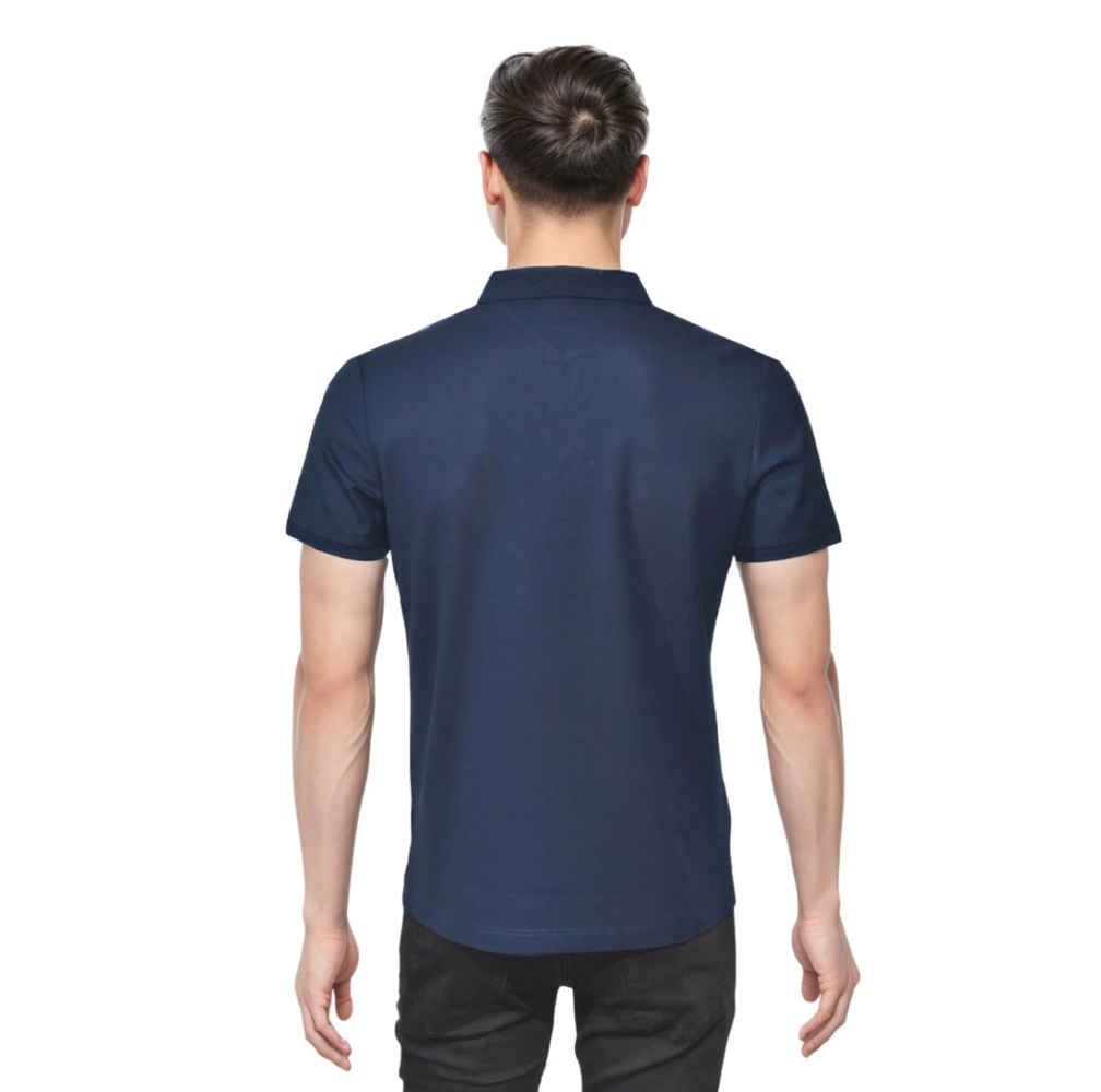 Prada Dark Blue Premium Cotton Polo T-shirt-thumb-1
