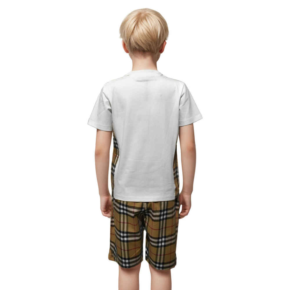 Burberry White Check Premium Kids Co-ord Set-1
