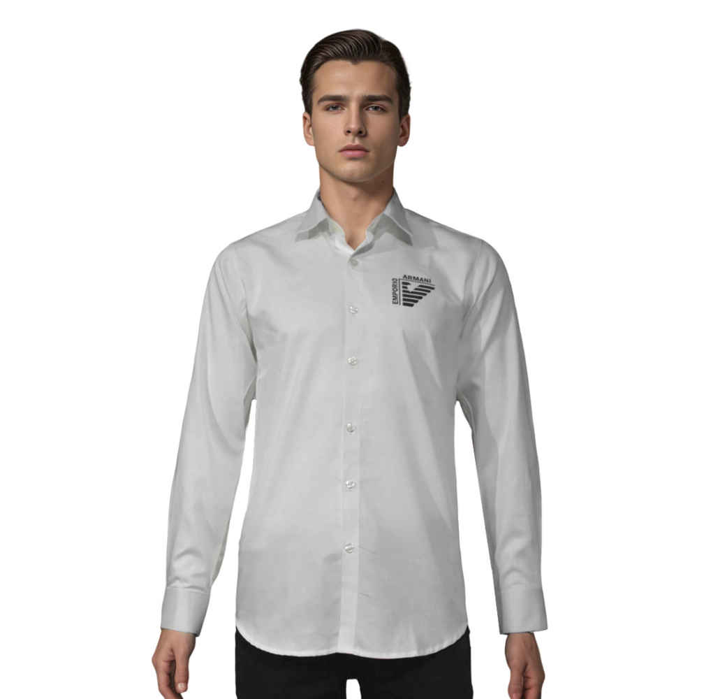 Emporio Armani logo Print White Premium Luxury Shirt-6