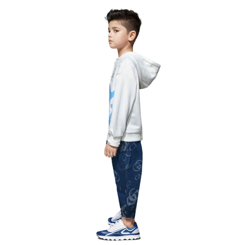 Gucci Printed White Premium Quality Kids Co-ord Set-2