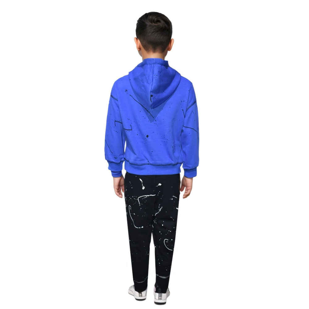 Saint Laurent Embroidered logo Blue Kids Co-ord Set-1