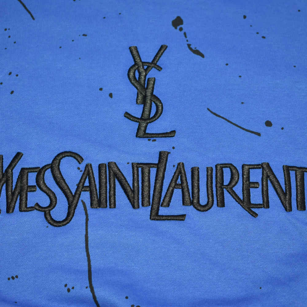 Saint Laurent Embroidered logo Blue Kids Co-ord Set-3