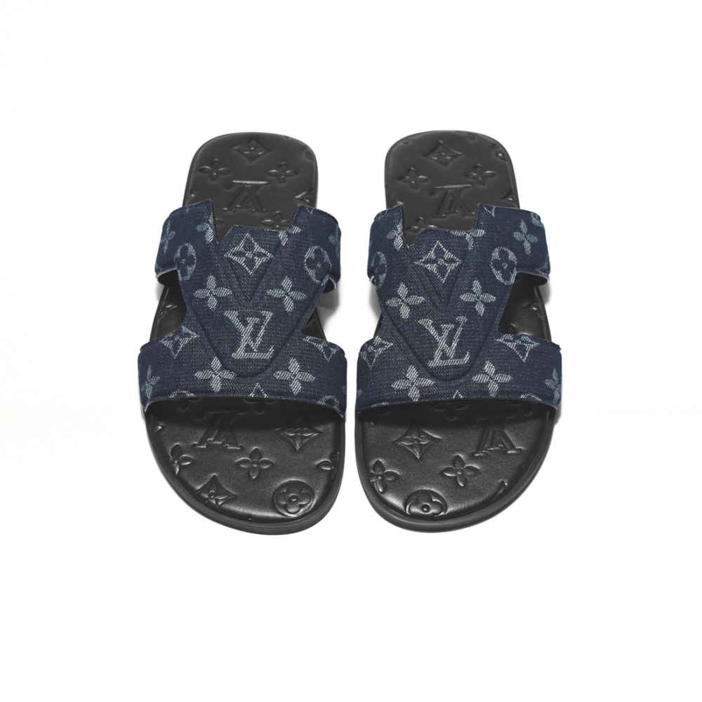 Louis Vuitton Oasis Mule Navy Blue Flip-flops-thumb-4