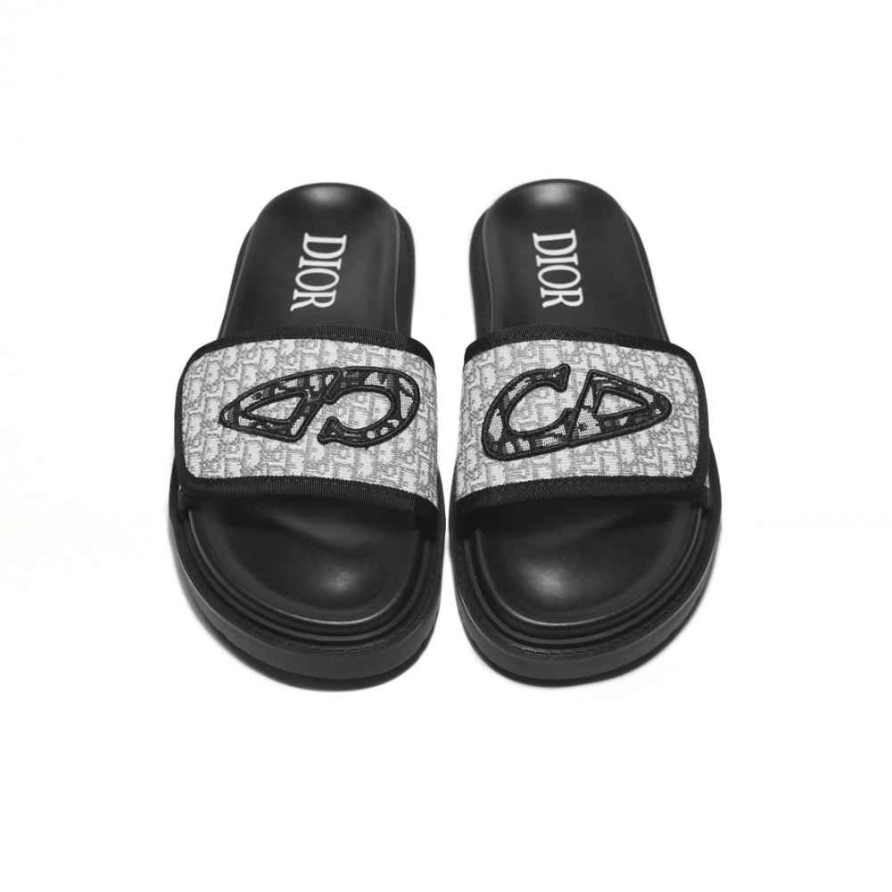 Dior Grey Premium Luxury Men's Flip-flops-4