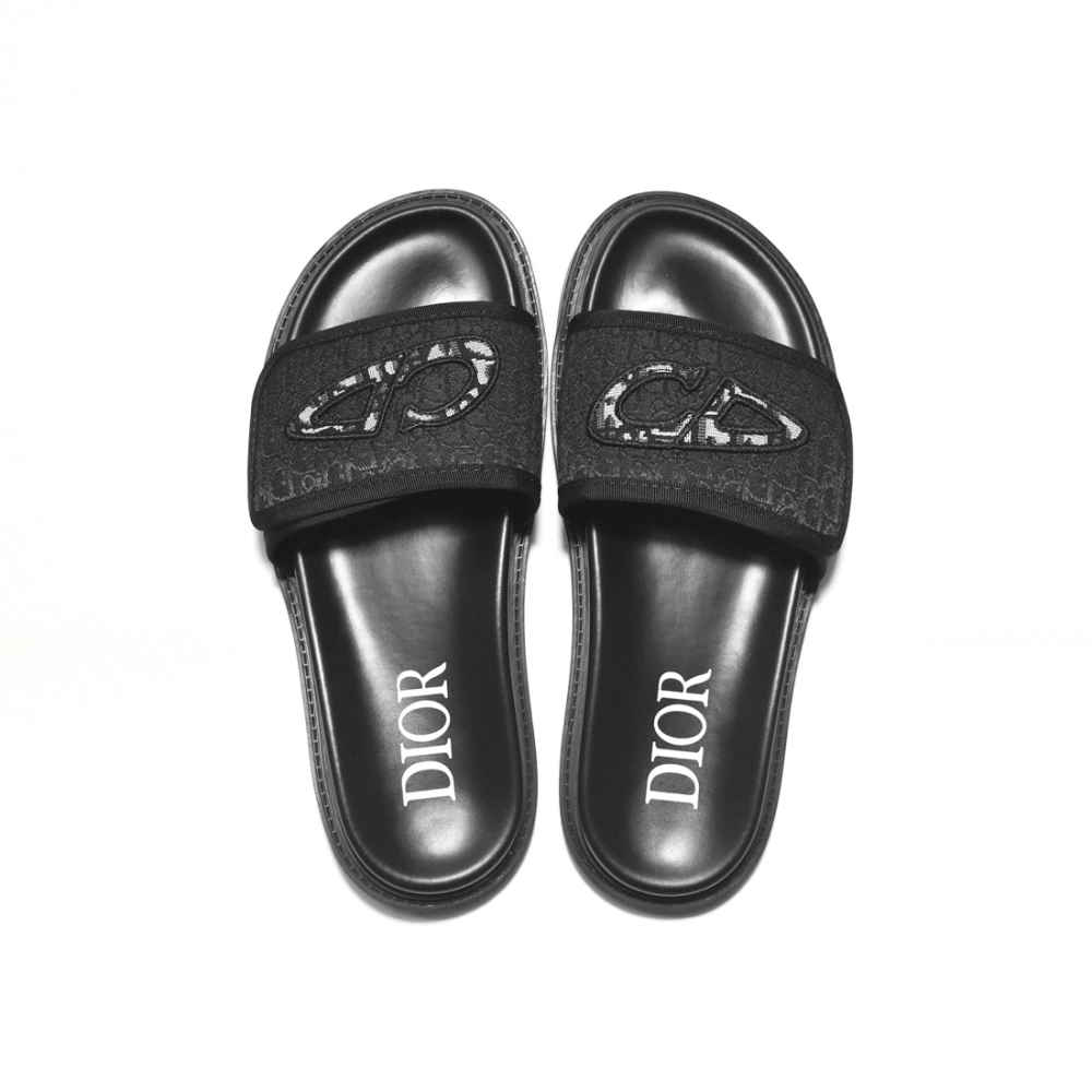 Dior Black Premium Luxury Men's Flip-flops-3
