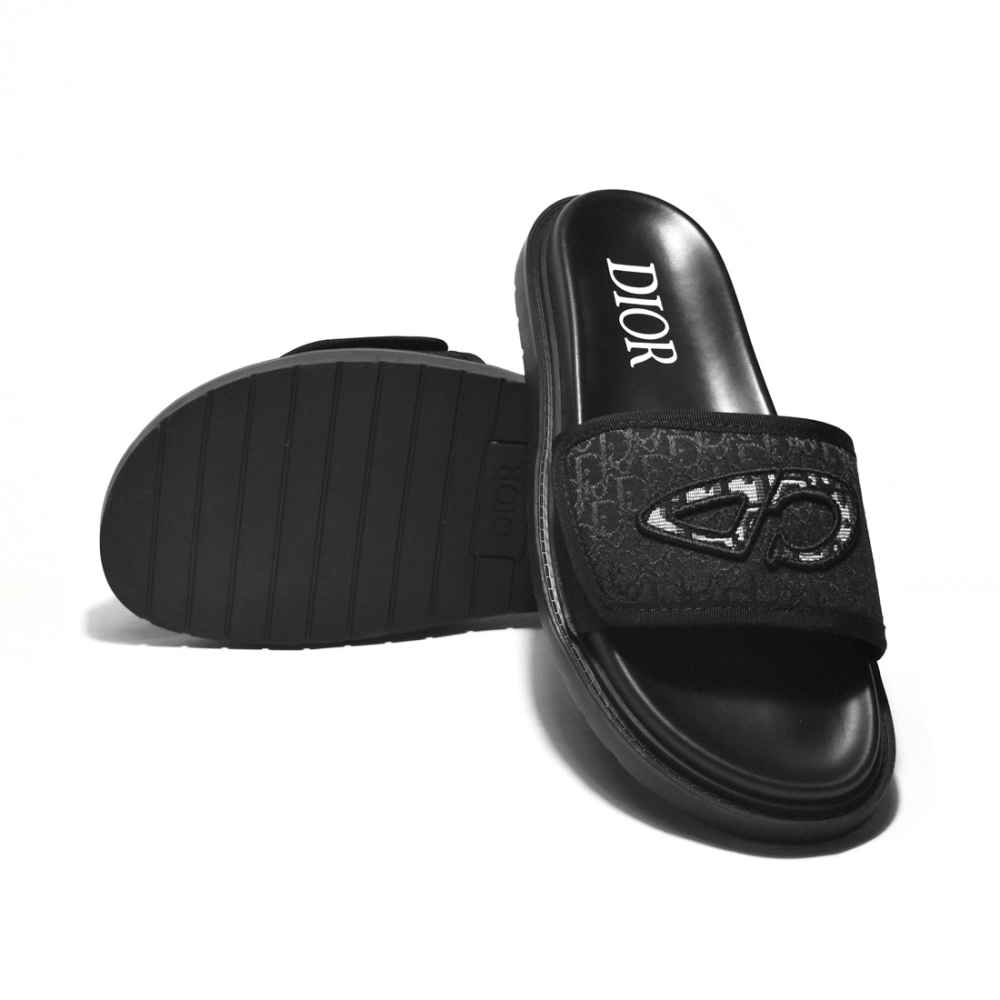 Dior Black Premium Luxury Men's Flip-flops-6