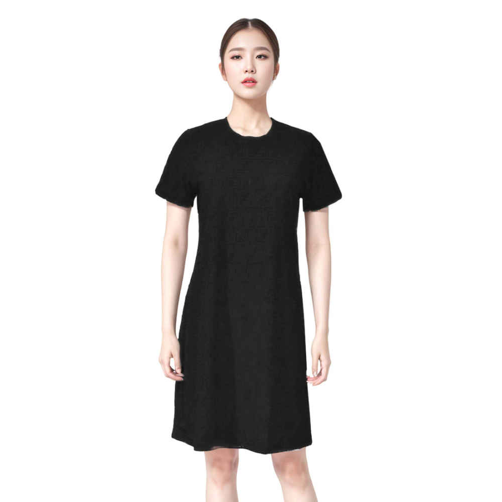 Fendi Embossed Black Premium Cotton Dress-1