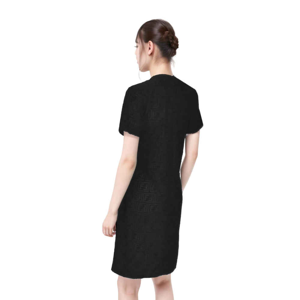 Fendi Embossed Black Premium Cotton Dress-2