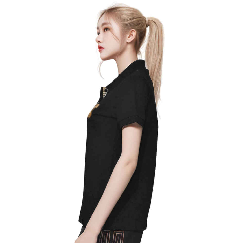 Burberry Black Premium Cotton Women T-shirt-thumb-2