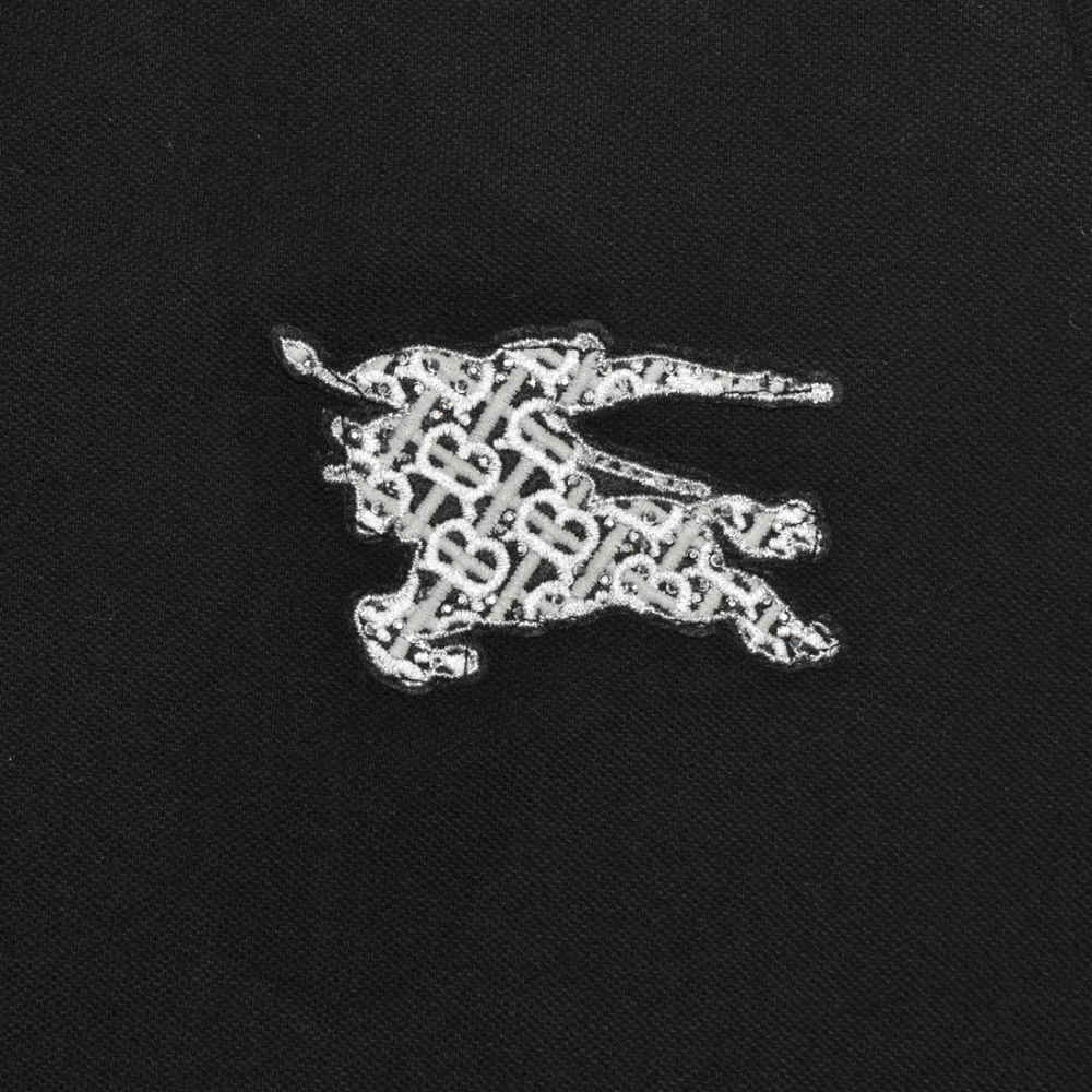 Burberry Embroidered logo Black Women T-shirt-3