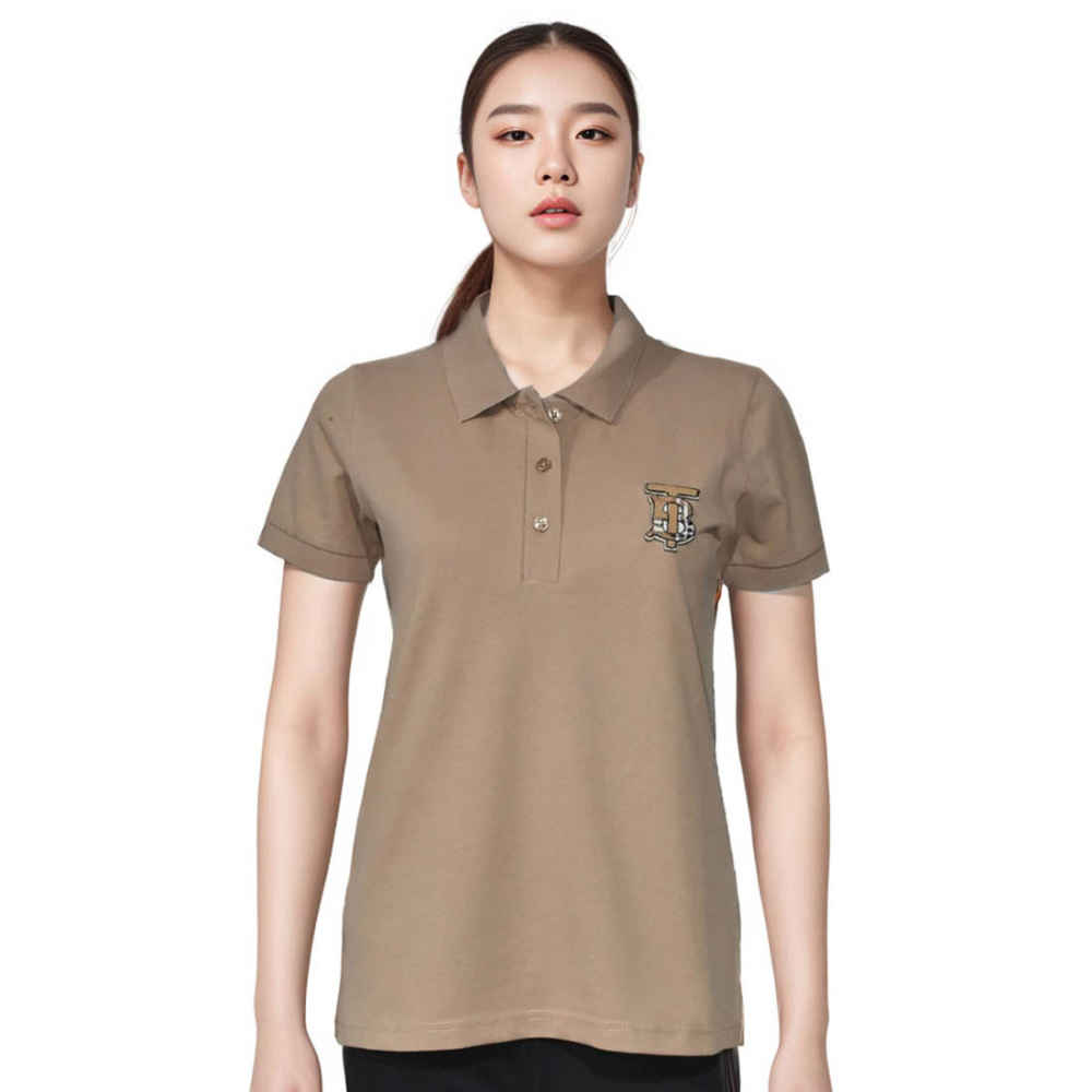 Burberry TB Embroidery Brown Women T-shirt-thumb-0