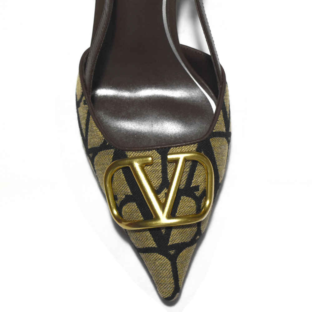 Valentino Golden & Brown Premium Quality Heels Sandals-3