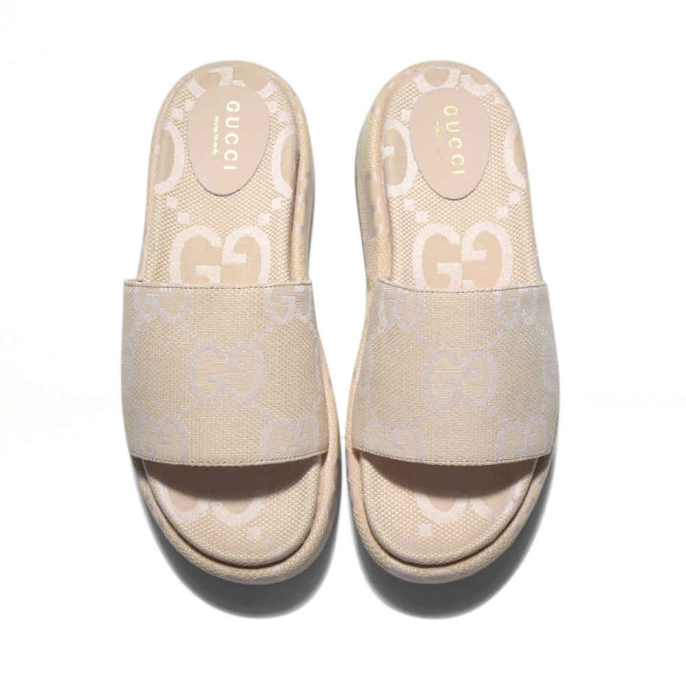 Gucci Cream Premium Quality Women's Flat Sandals-5