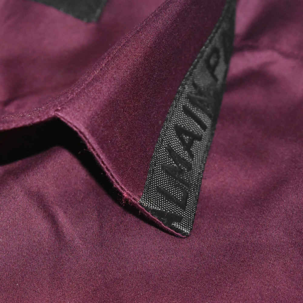 Balmain logo Icon Wine Premium Cotton Shirt-thumb-4