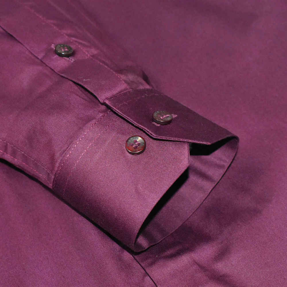 Balmain logo Icon Wine Premium Cotton Shirt-thumb-5