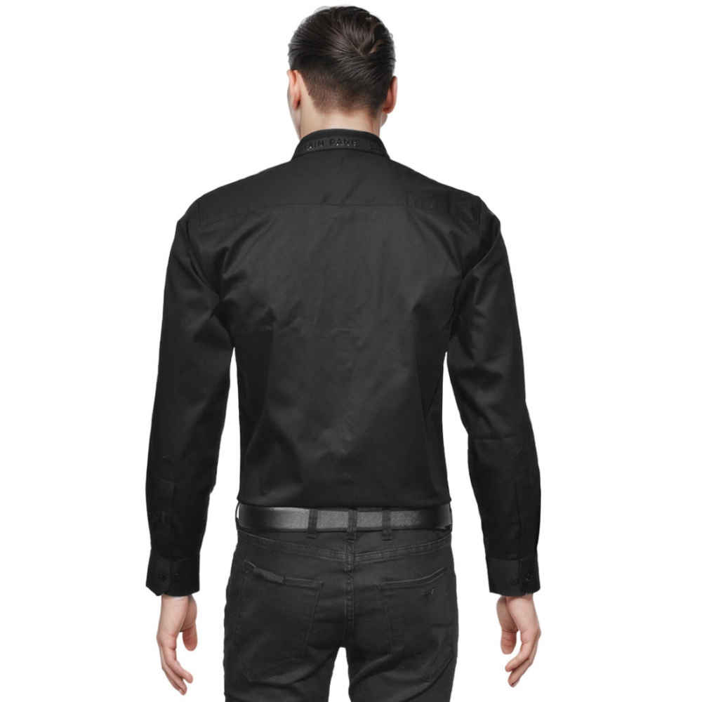 Balmain logo Icon Black Premium Cotton Shirt-thumb-1