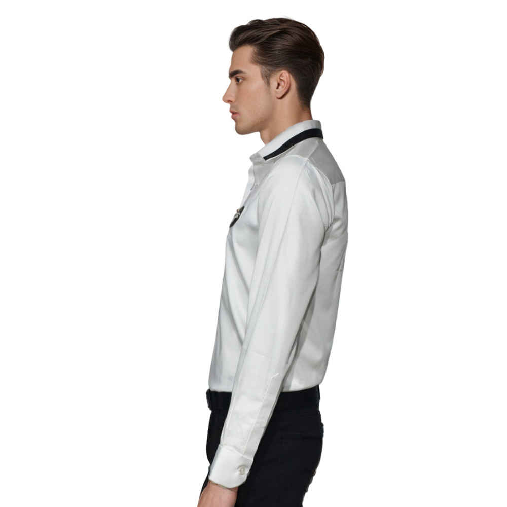 Balmain logo Icon White Premium Cotton Shirt-2