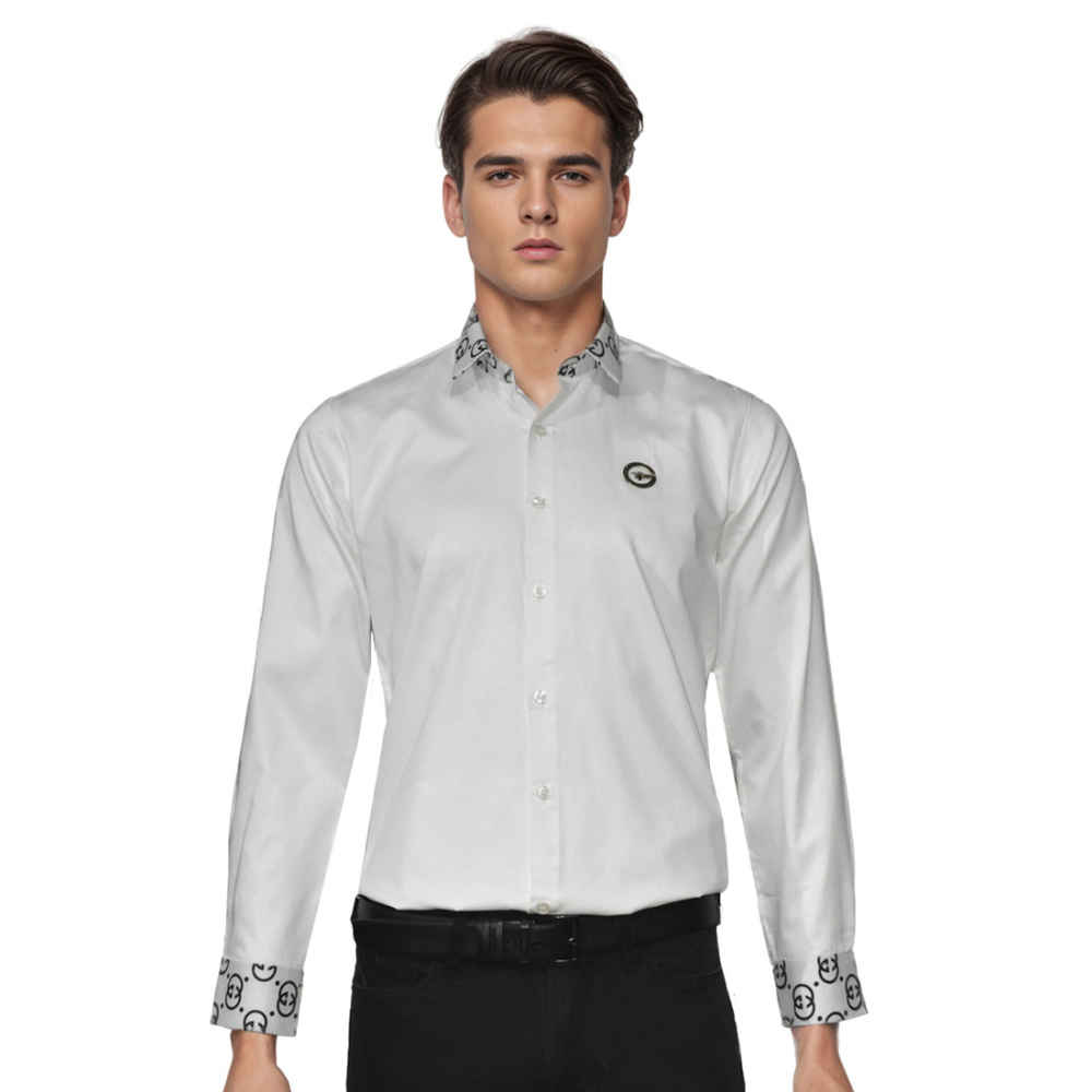 Gucci Bee Embroidered White Luxury Shirt-thumb-0