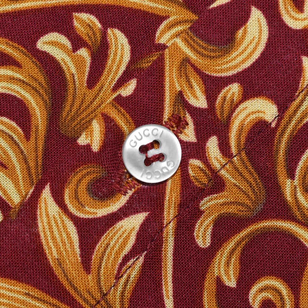 Gucci Red Floral Print Premium Cotton Shirt-3