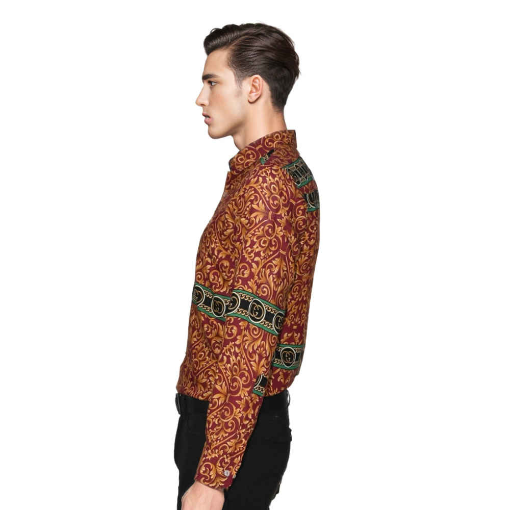 Gucci Red Floral Print Premium Cotton Shirt-2