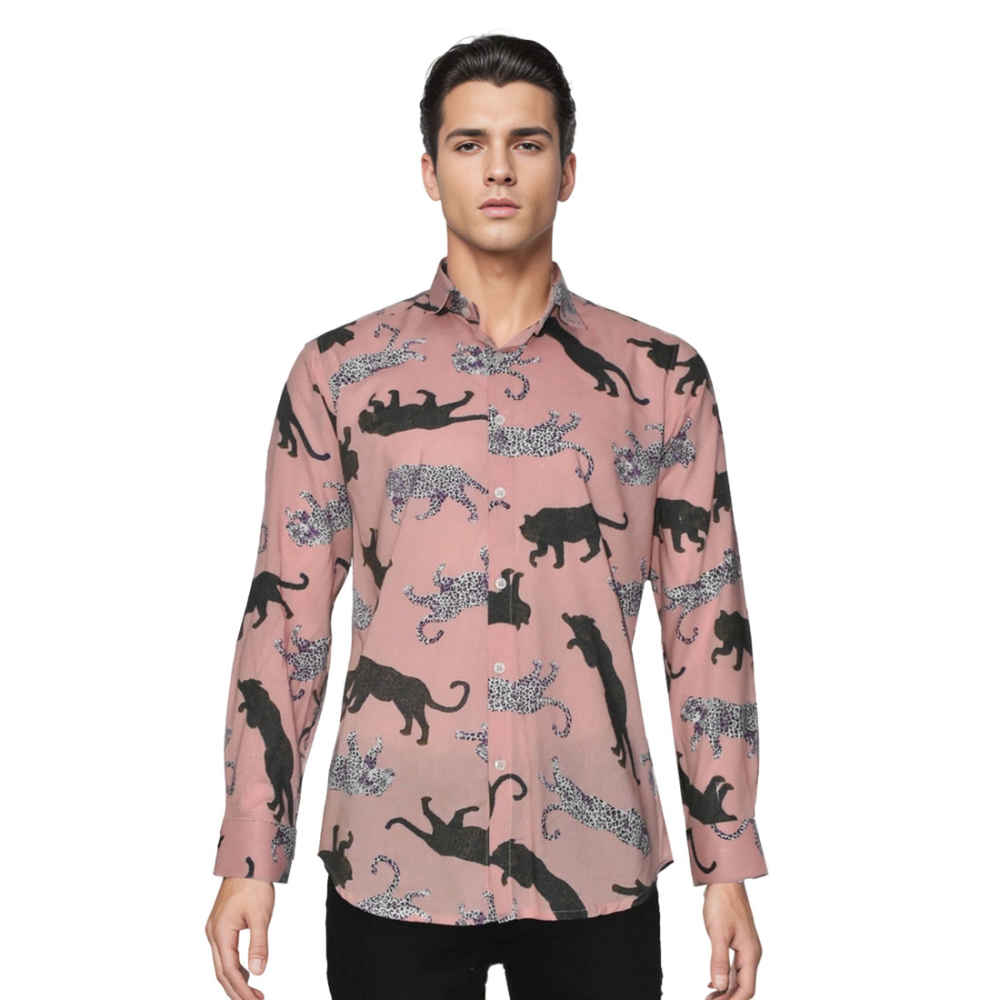 Balmain Leopard Printed Pink Premium Shirt-6