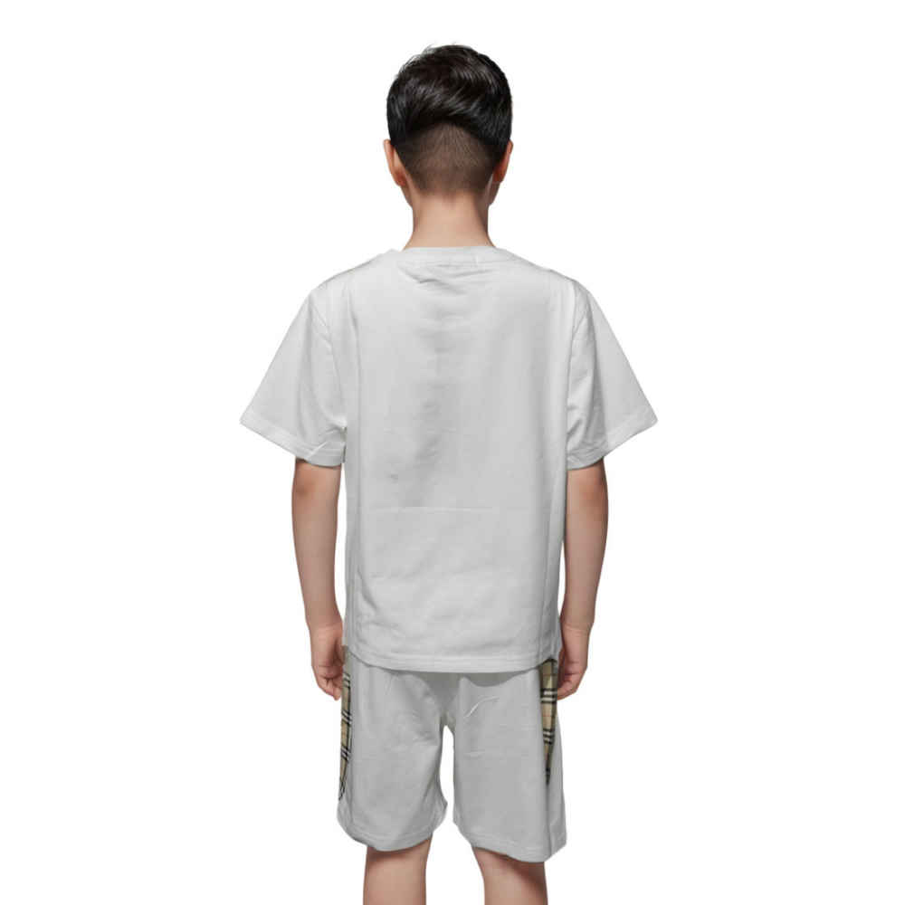 Burberry White Premium Luxury Kids Co-ord Set-1