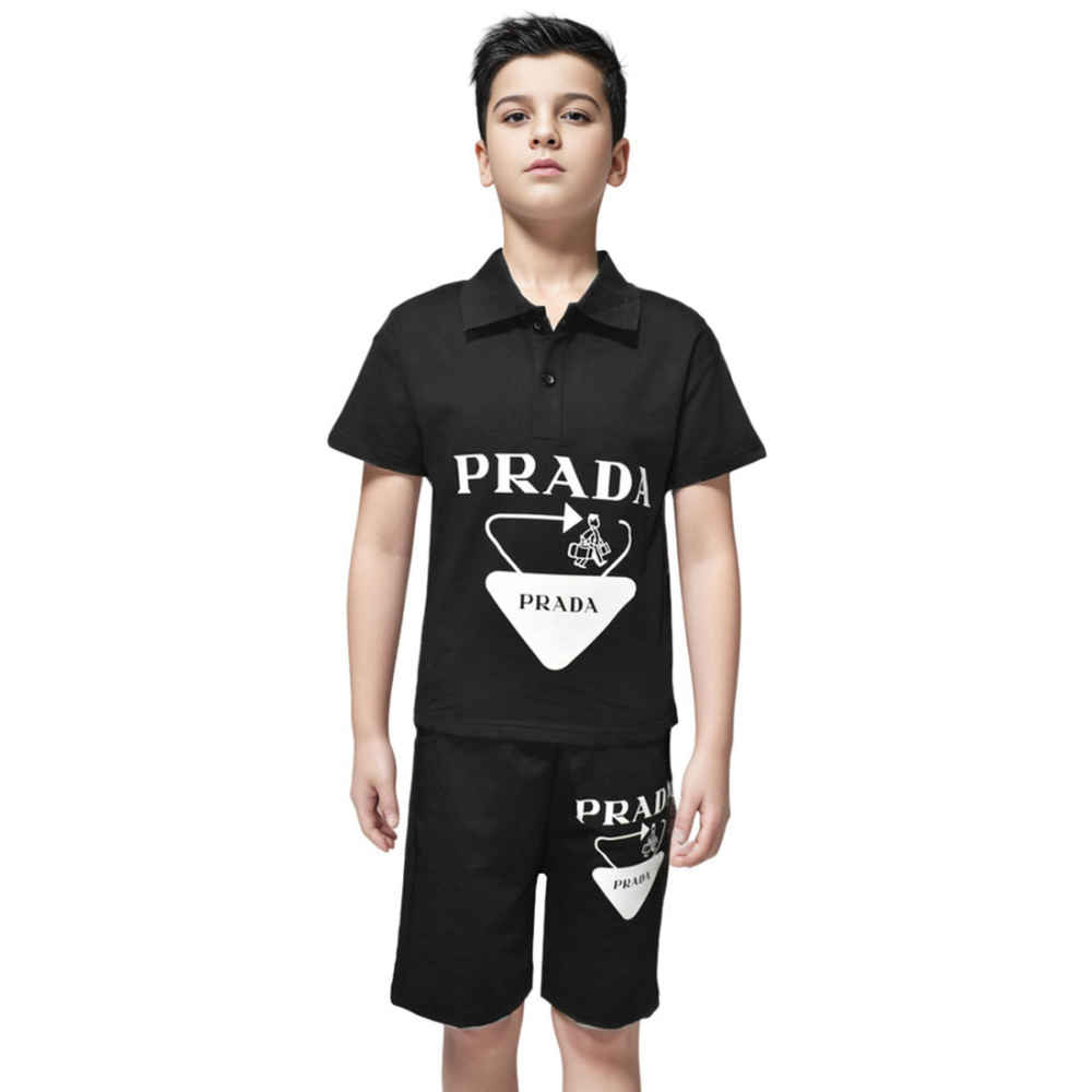 Prada logo Print Round-neck Kids Co-ord Set-thumb-0