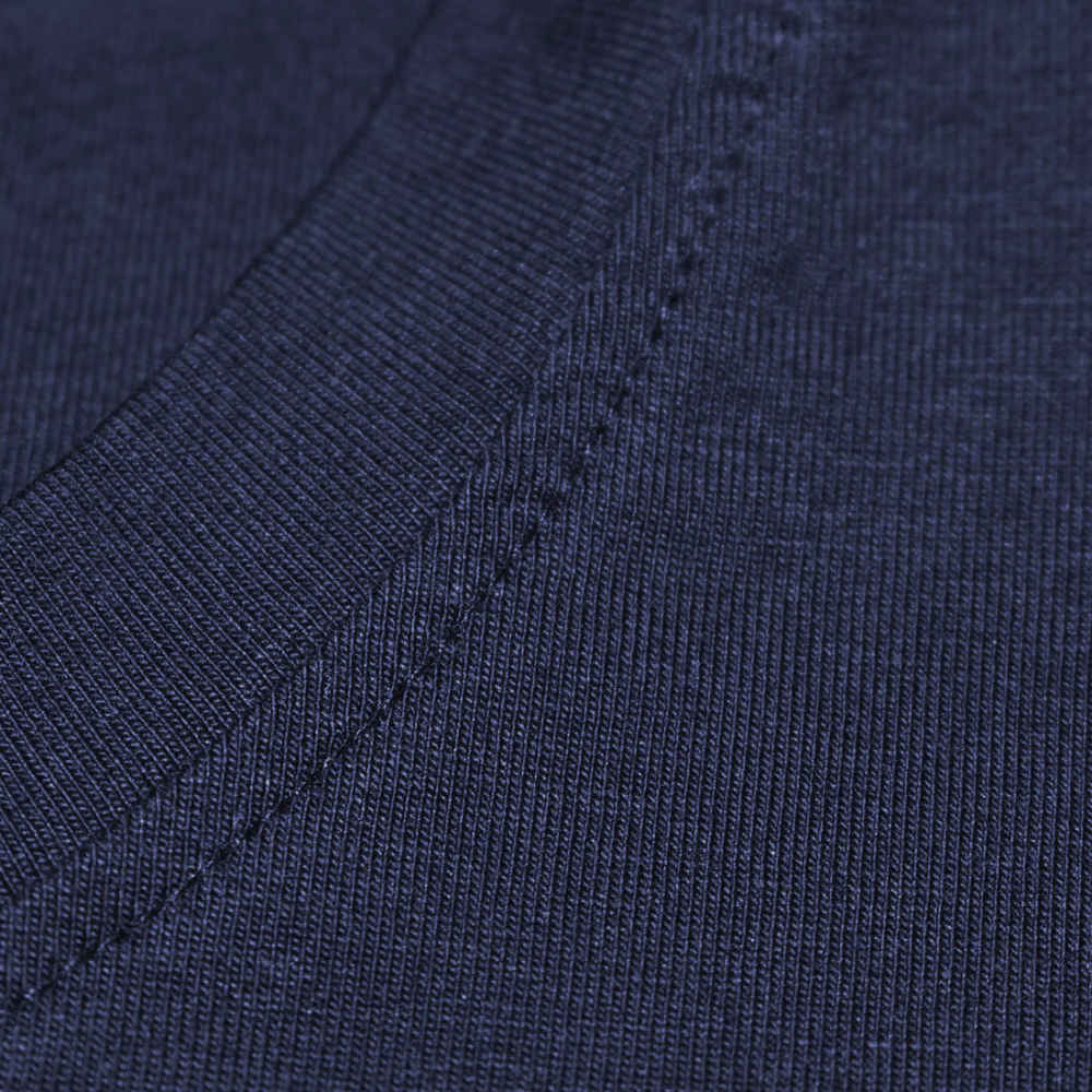 Prada Embroidered logo Navy Blue Cotton T-shirt-4