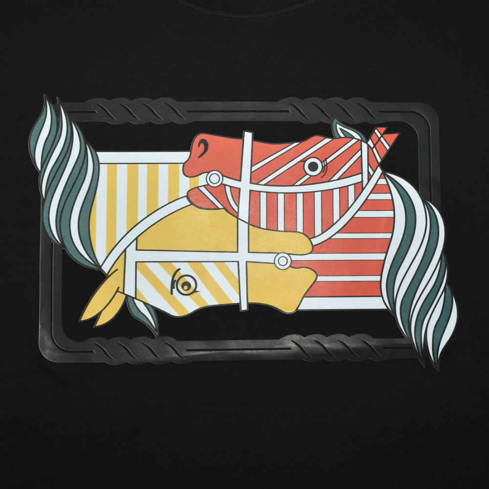 Hermes Logo Print Black Premium Luxury T-shirt-thumb-3