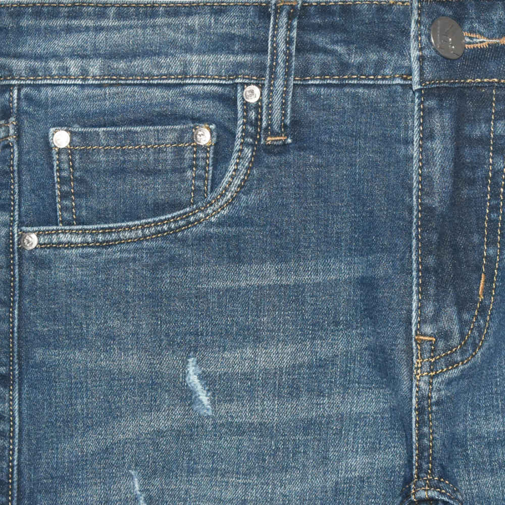 Karl Lagerfeld Ripped Blue Premium Quality Jeans-thumb-2