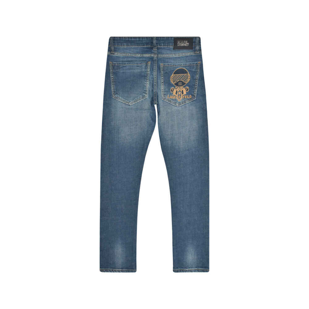 Karl Lagerfeld Ripped Blue Premium Quality Jeans-thumb-5