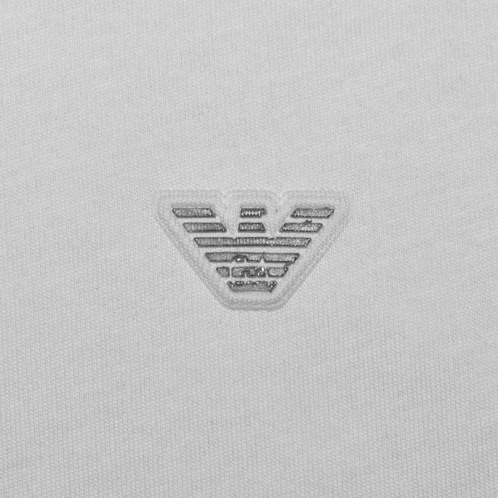 Giorgio Armani logo Embroidered White T-shirt-thumb-3