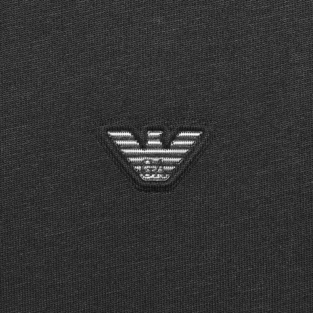 Giorgio Armani logo Embroidered Black T-shirt-3