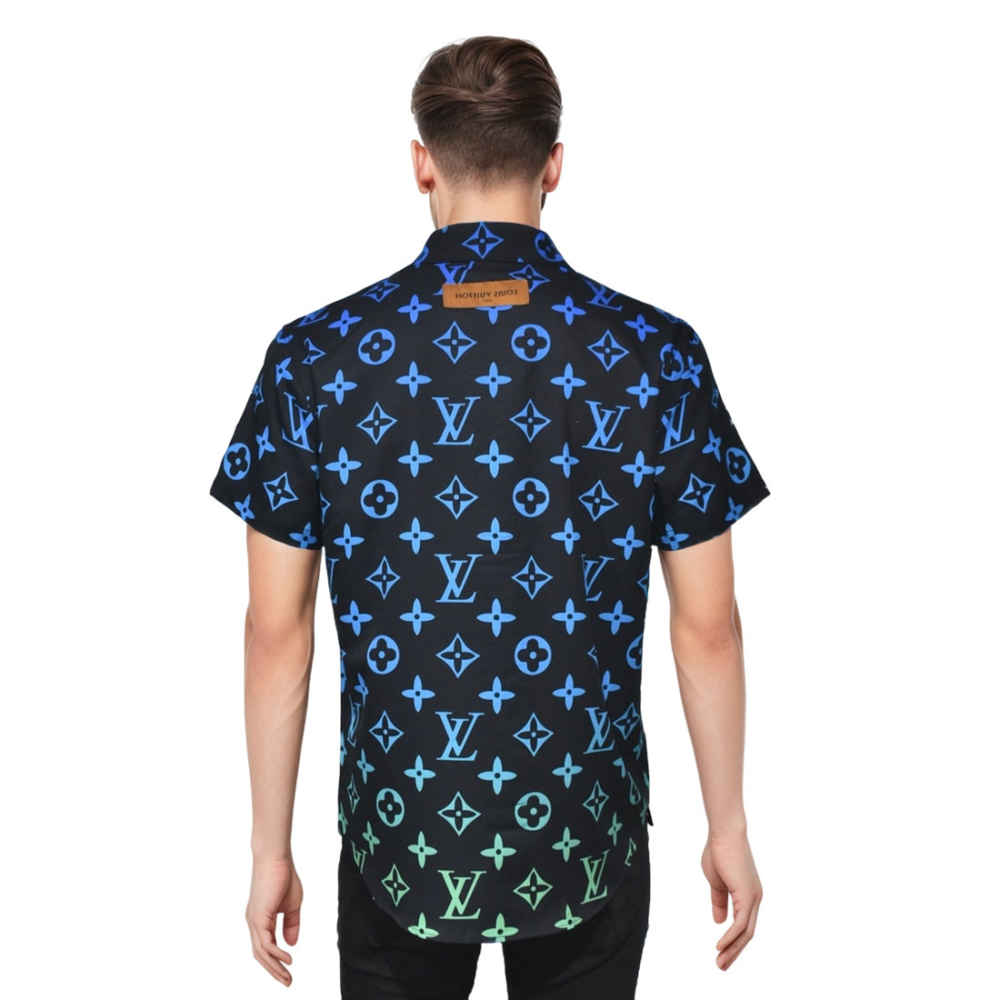 Louis Vuitton Black Premium Quality Short Sleeve Shirt-1