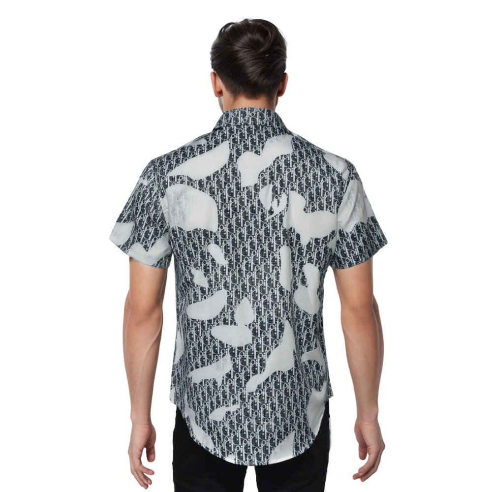Dior Black & White Premium Quality Half Sleeve Shirt-1