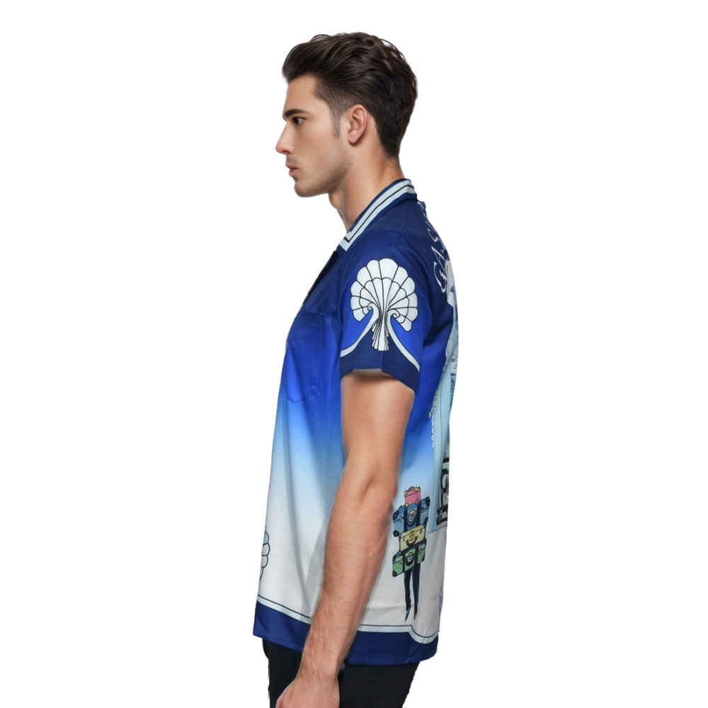 Casablanca Blue Premium Quality Half Sleeves Shirt-2