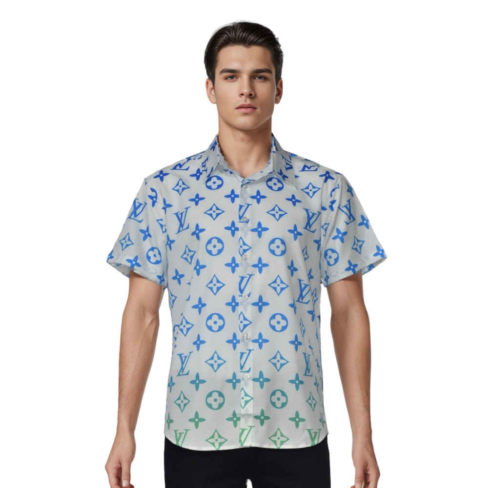 Louis Vuitton Monogram Print White Premium Shirt-thumb-0