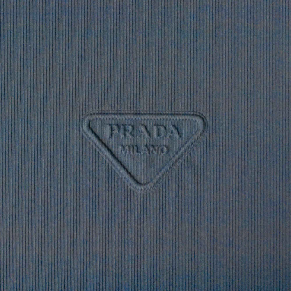 Prada Embossed Logo Blue Premium Polo T-shirt-thumb-3
