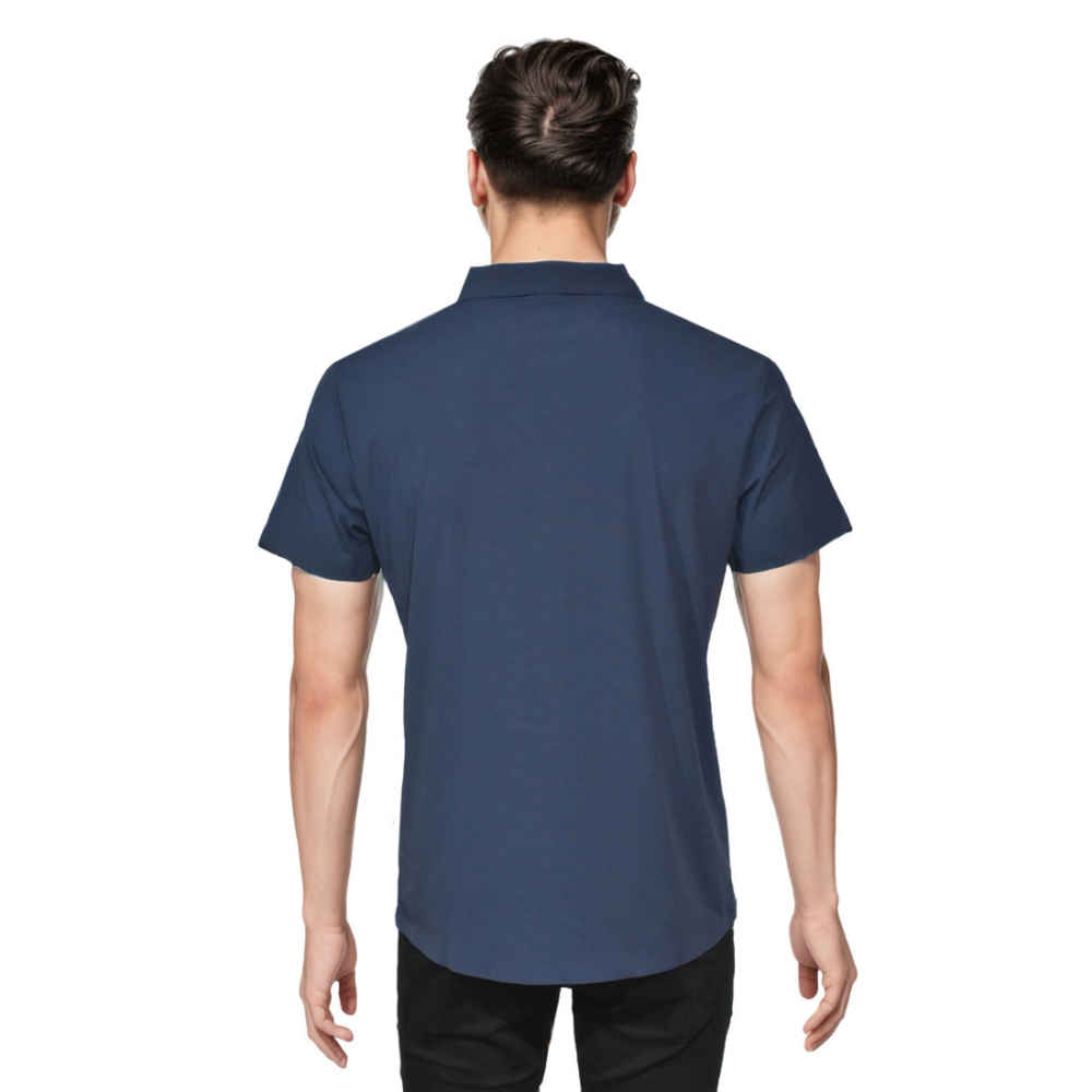 Prada Embossed Logo Blue Premium Polo T-shirt-thumb-1