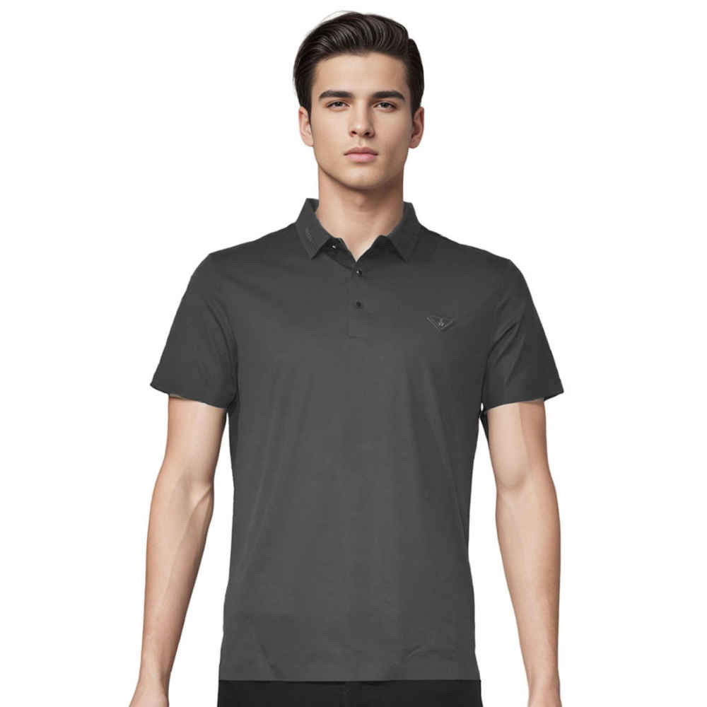 Prada Grey Premium Quality Polo Tees-thumb-0