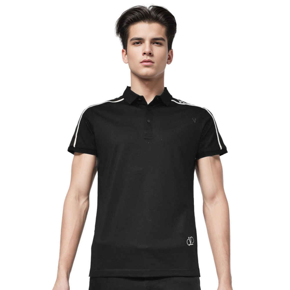 Velentino Black Premium Quality Polo T-shirt-thumb-0