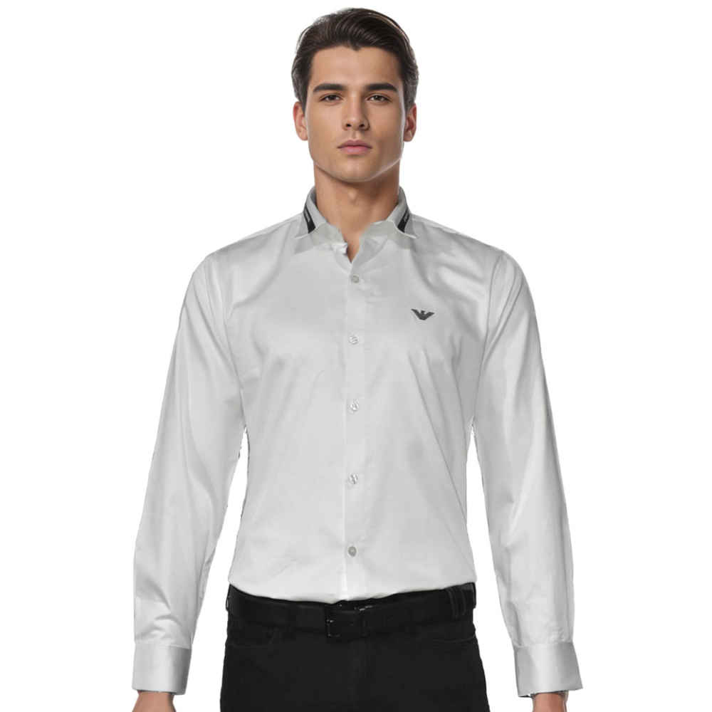 Emporio Armani White Premium Cotton Shirt-thumb-1