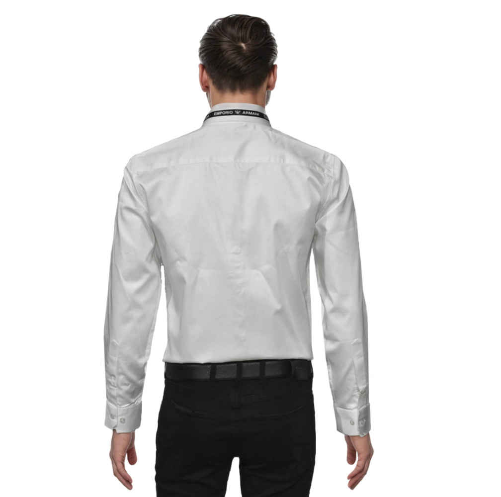Emporio Armani White Premium Cotton Shirt-thumb-3