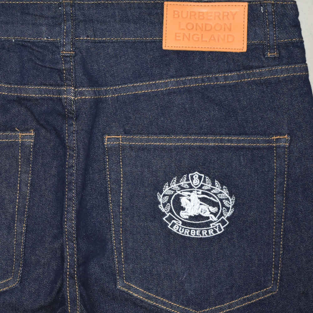 Burberry Dark Blue Premium Logo on Pocket Jeans-thumb-3