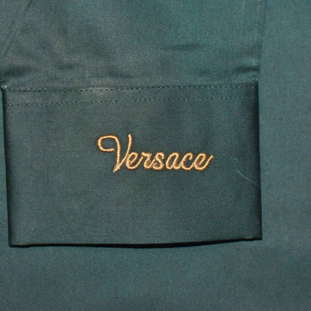 Versace Embroidered Green Premium Cotton Shirt-5