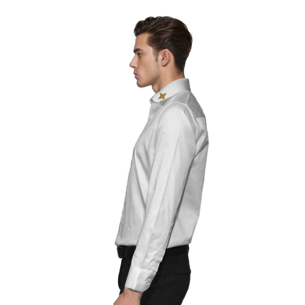 Versace Embroidered White Premium Cotton Shirt-2