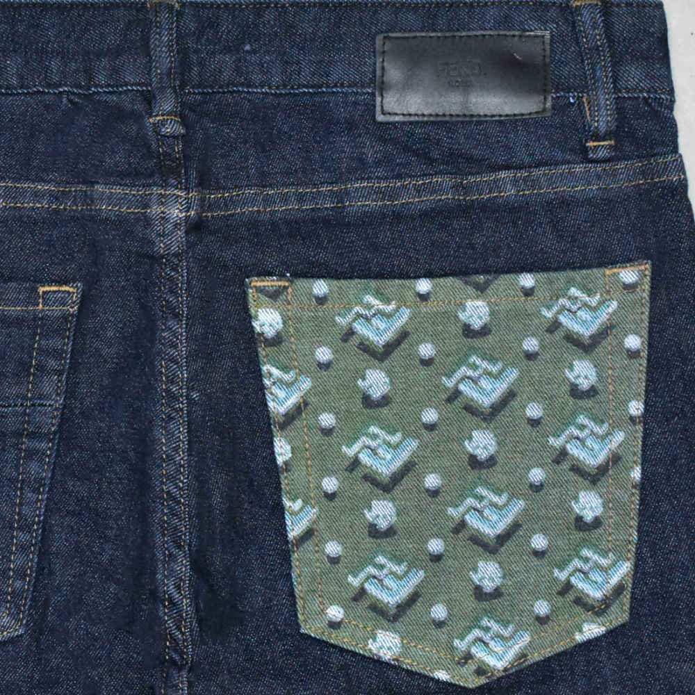 Fendi Blue Premium Quality Jeans-thumb-3