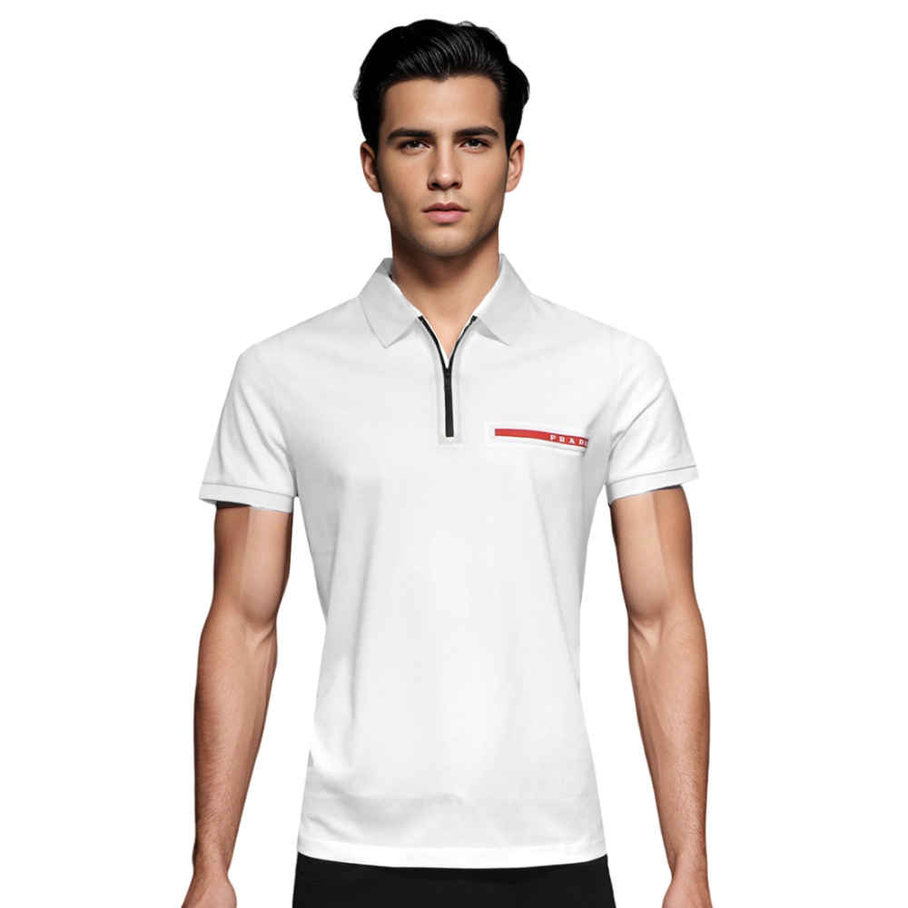 Prada Pique White Premium Polo t-shirt-thumb-0