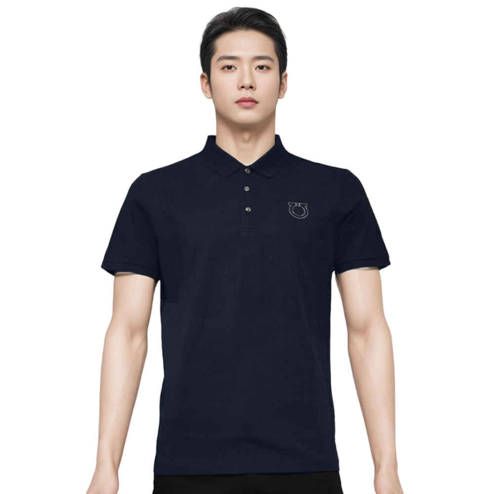 Salvatore Ferragamo Dark Blue Premium Quality Polo T-shirt-thumb-0