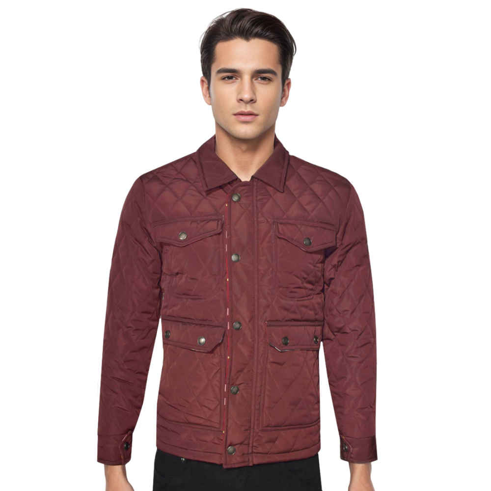 Burberry Wine Premium Quality Jacket-thumb-1